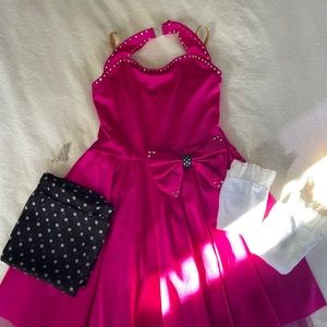 Girls Hot Pink Tap Costume - w/ accessories
